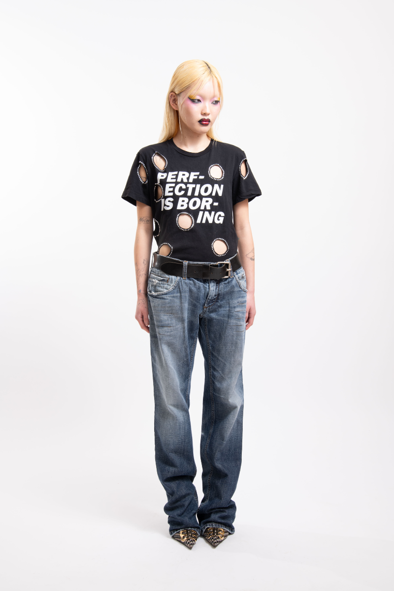 D&G distressed logo denims