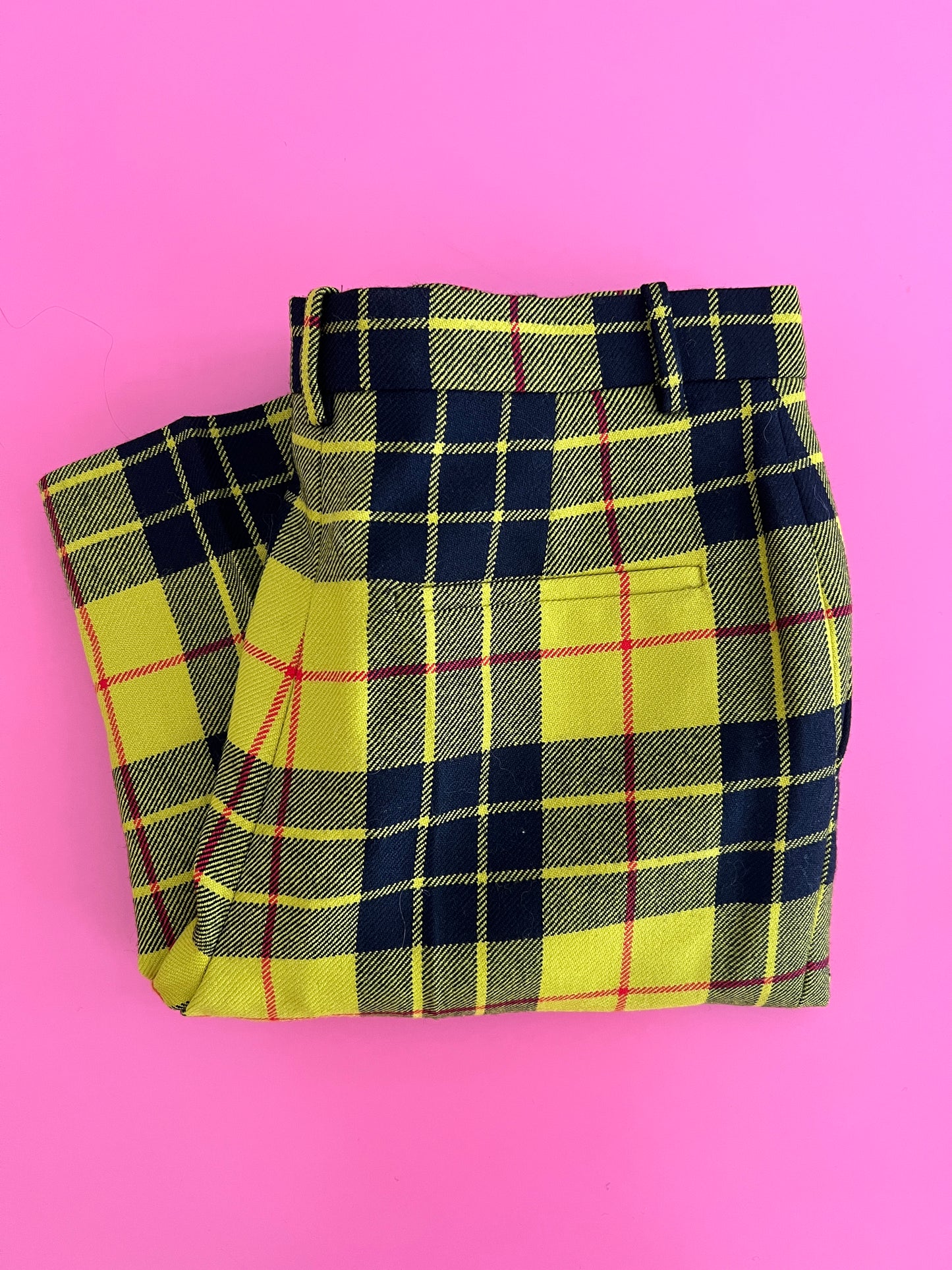 BALENCIAGA plaid wool pants