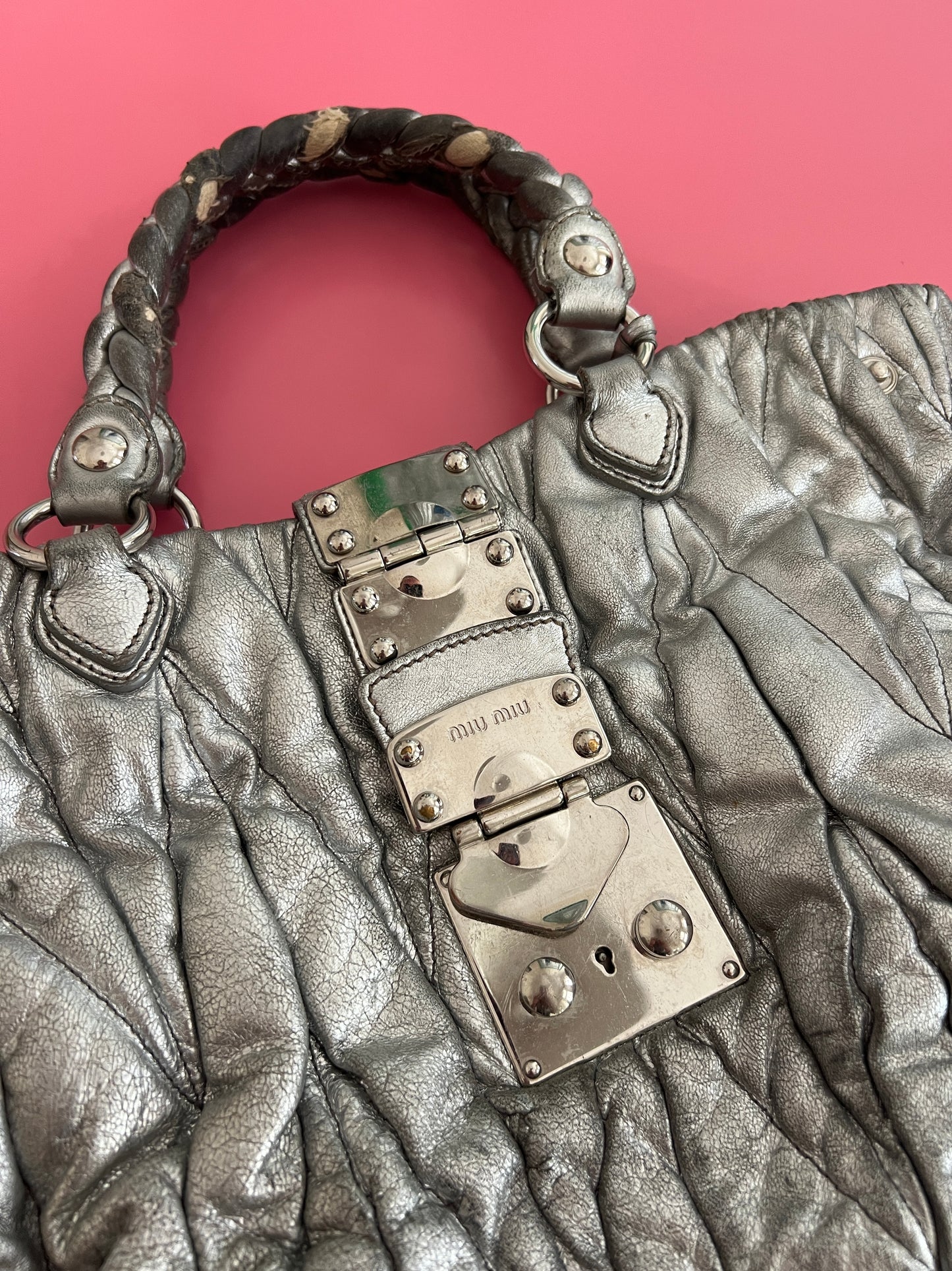MIU MIU silver surfer bag