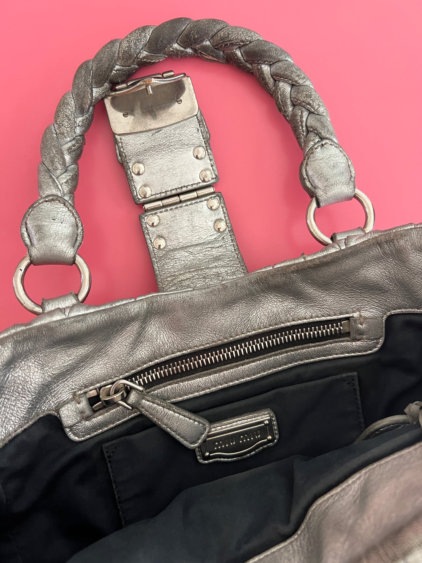 MIU MIU silver surfer bag