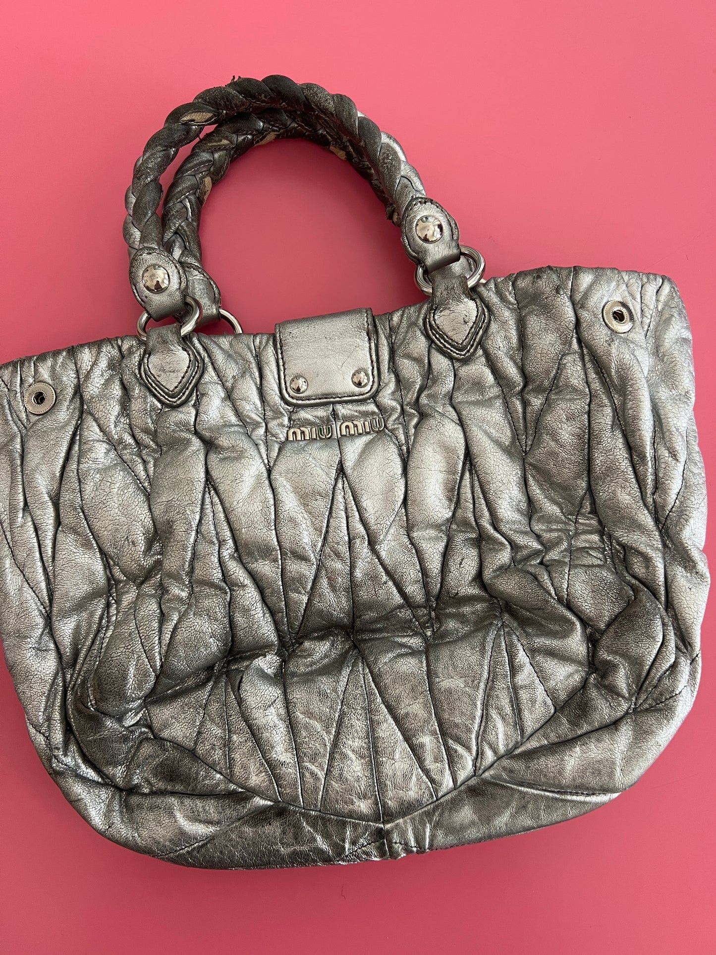 MIU MIU silver surfer bag