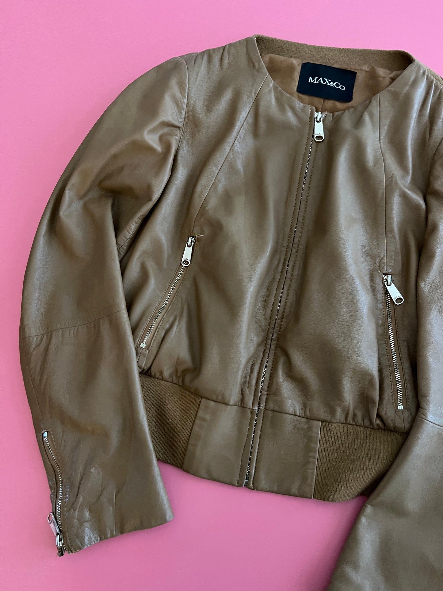 MAX&co. leather bomber