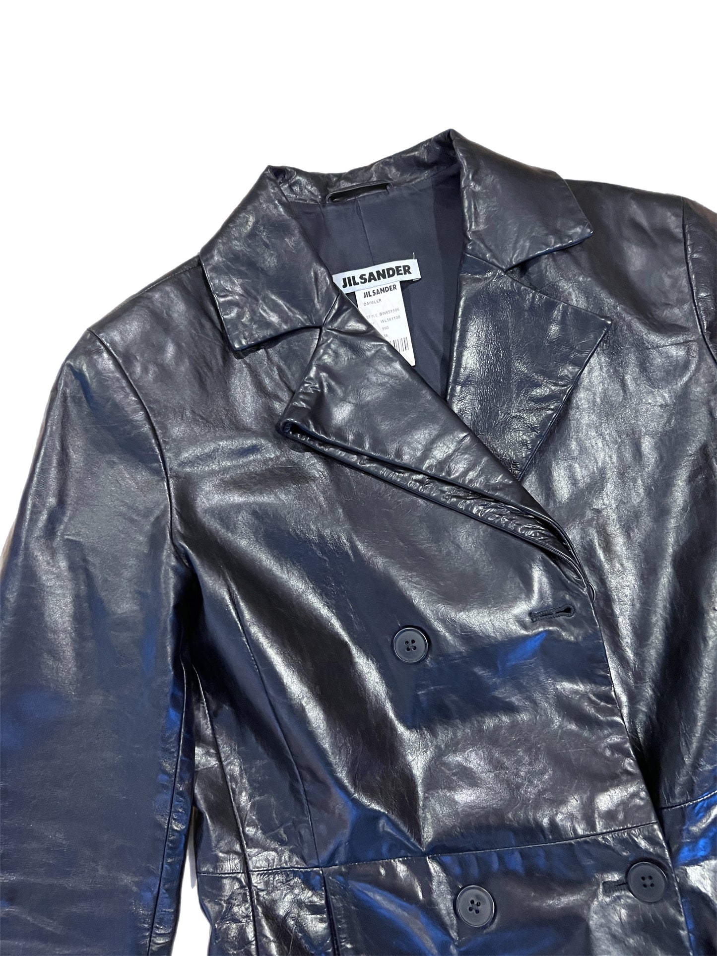 JIL SANDER leather blazer double breated