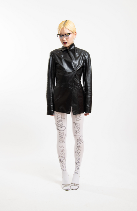JIL SANDER leather blazer double breated