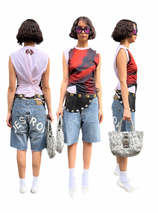 RICHMOND denim shorts w. print