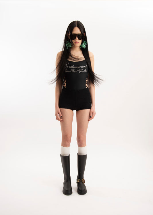 JEAN PAUL GAULTIER sparkly logo bathingsuit