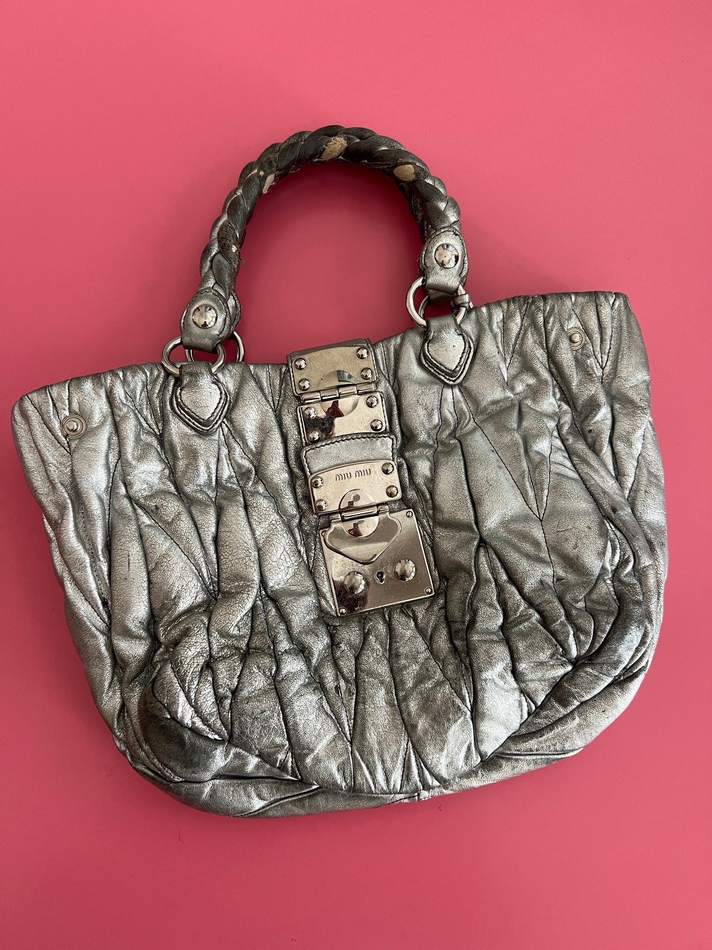 MIU MIU silver surfer bag