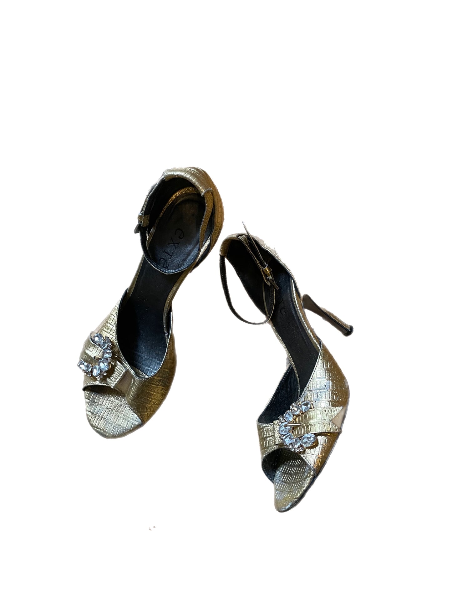 EXTE gold heels with buckle