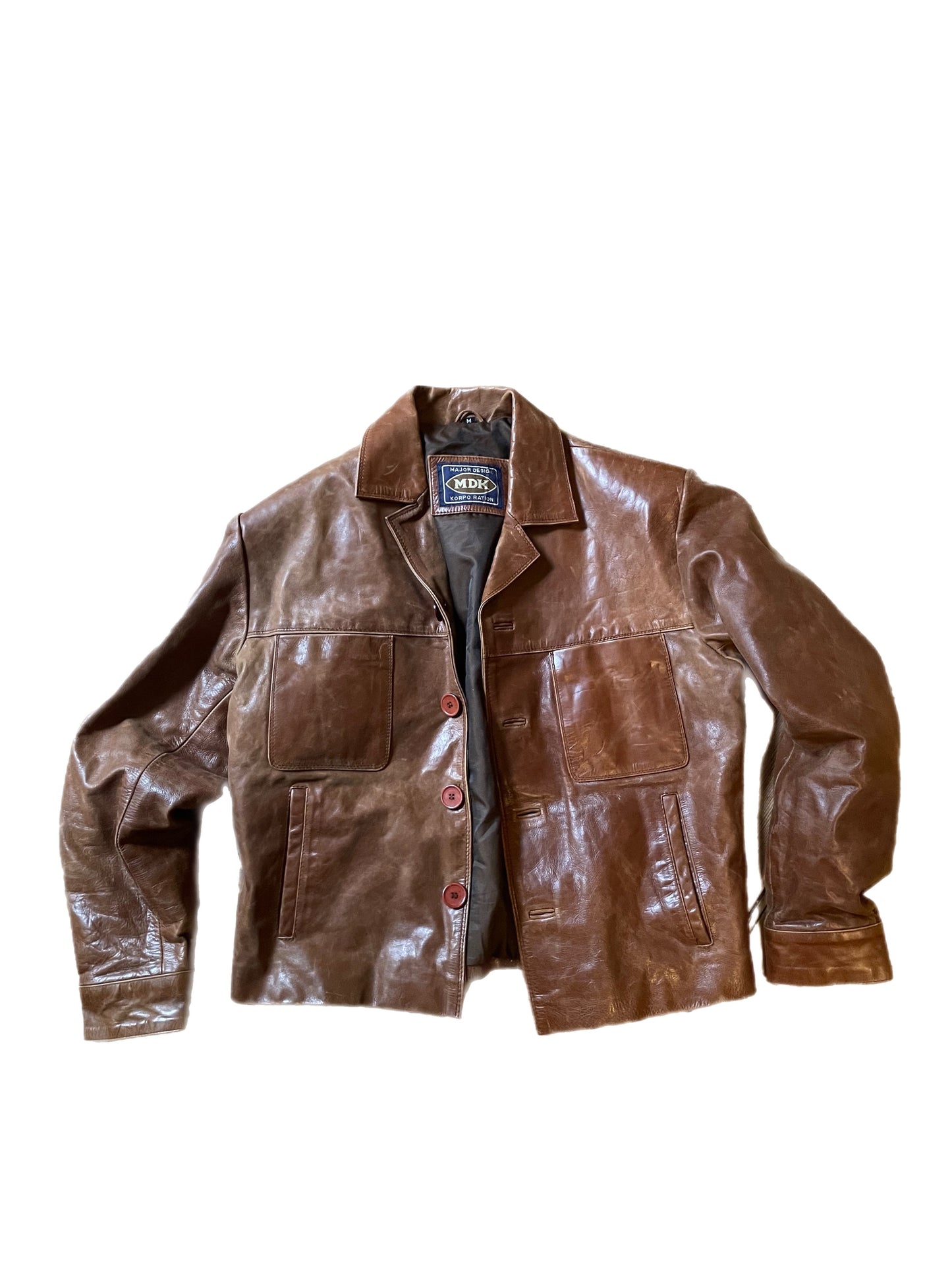 UNBRANDED caramell boxy leather jacket