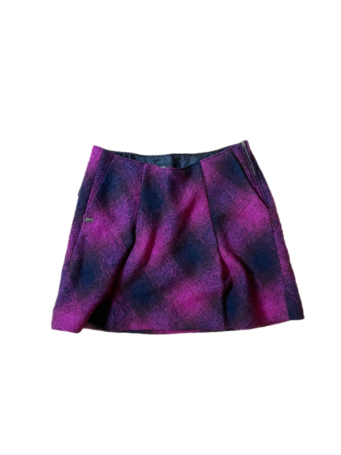MISS SIXTY mini plaid wool skirt