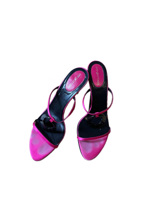 SERGIO ROSSI magenta kitten heels