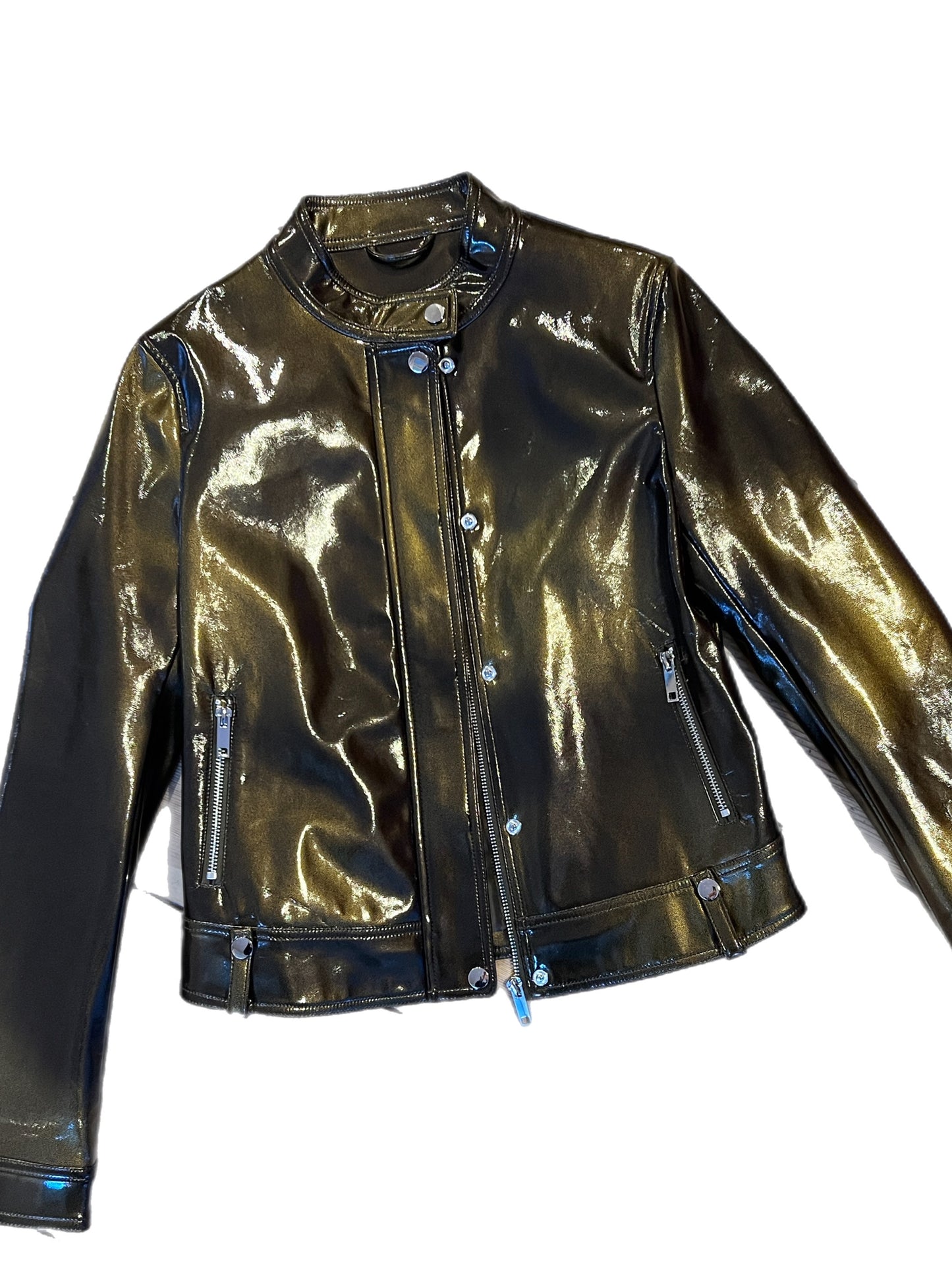 shiney patent biker style jacket