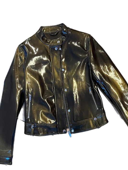 shiney patent biker style jacket
