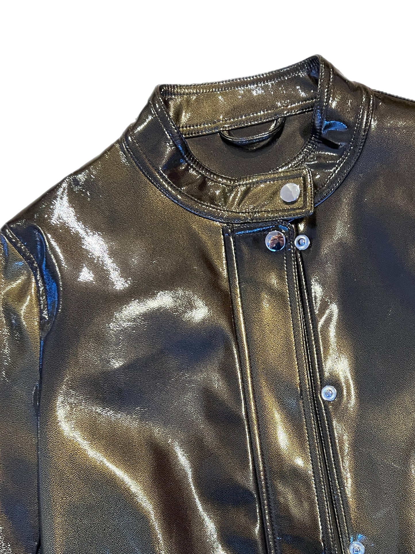 shiney patent biker style jacket