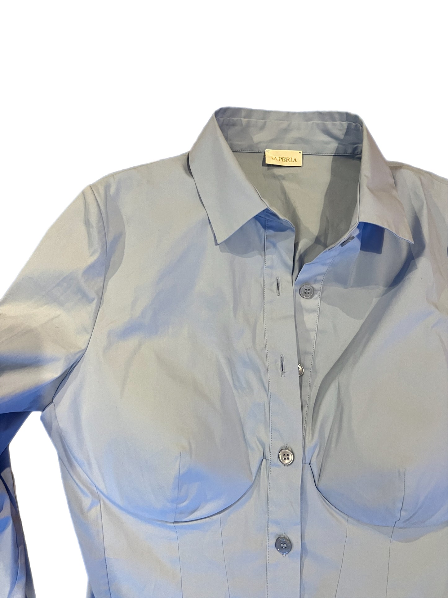 LA PERLA structured baby blue shirt