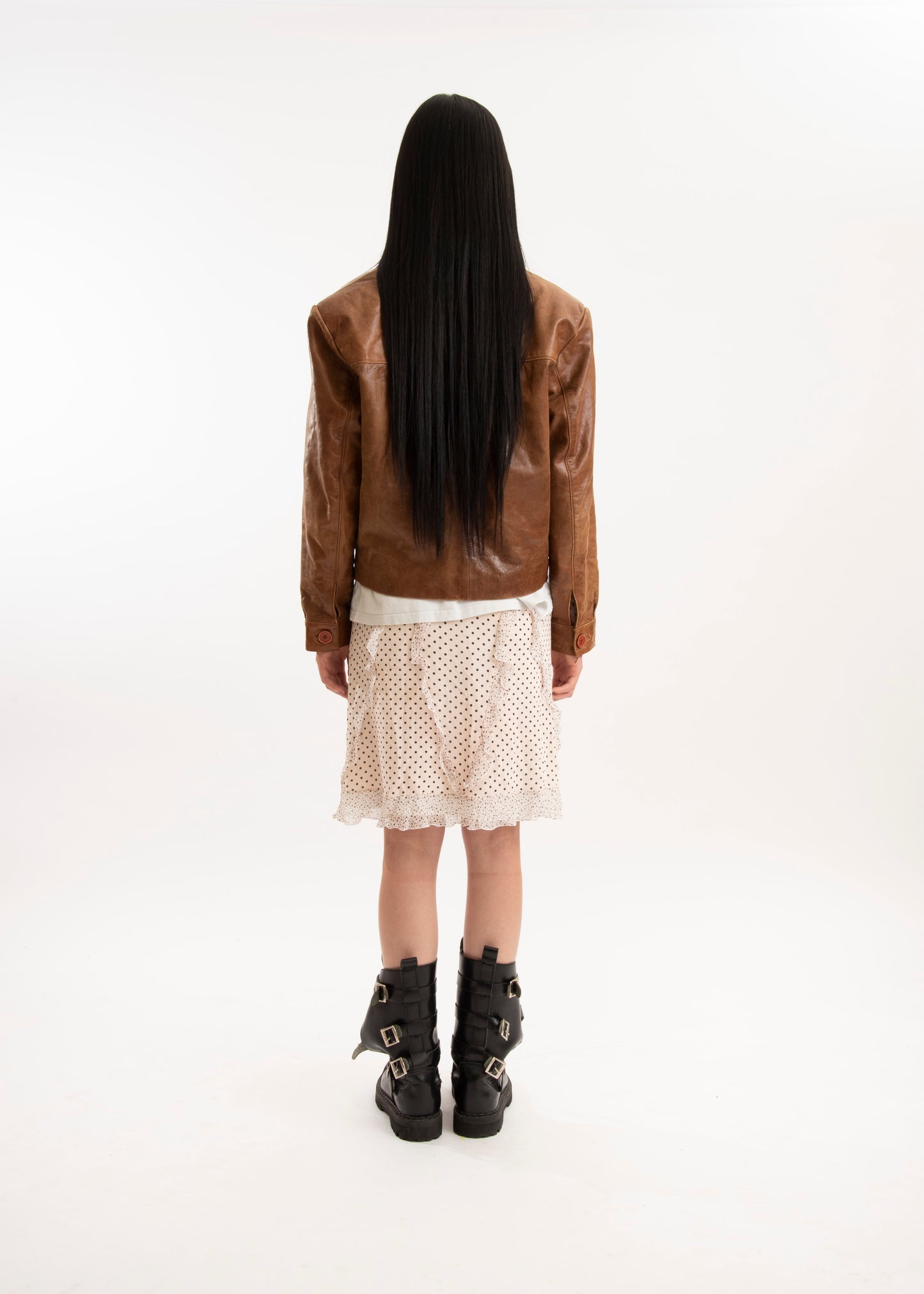 UNBRANDED caramell boxy leather jacket